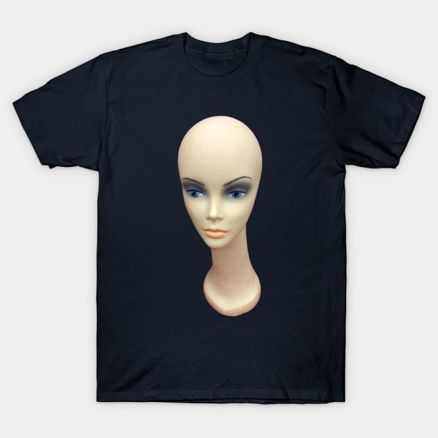 Pale Fashion Doll Wig Head T-Shirt by badlydrawnbabe